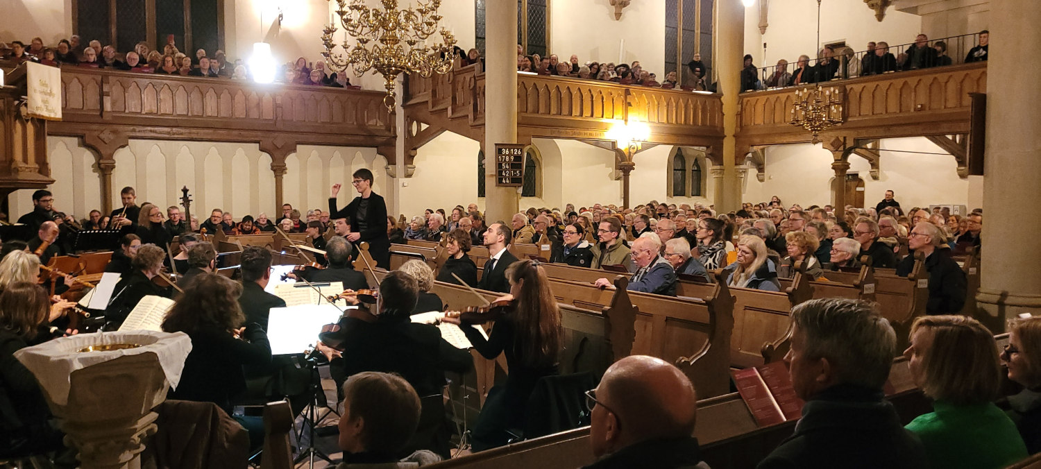 Konzentration bei der Aufführung des Weihnachtsoratoriums 2024. Foto: T. Limberg