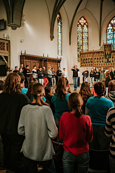 Junge Sängerinnen und -Sänger beim Jugendchortag Westfalen 2025